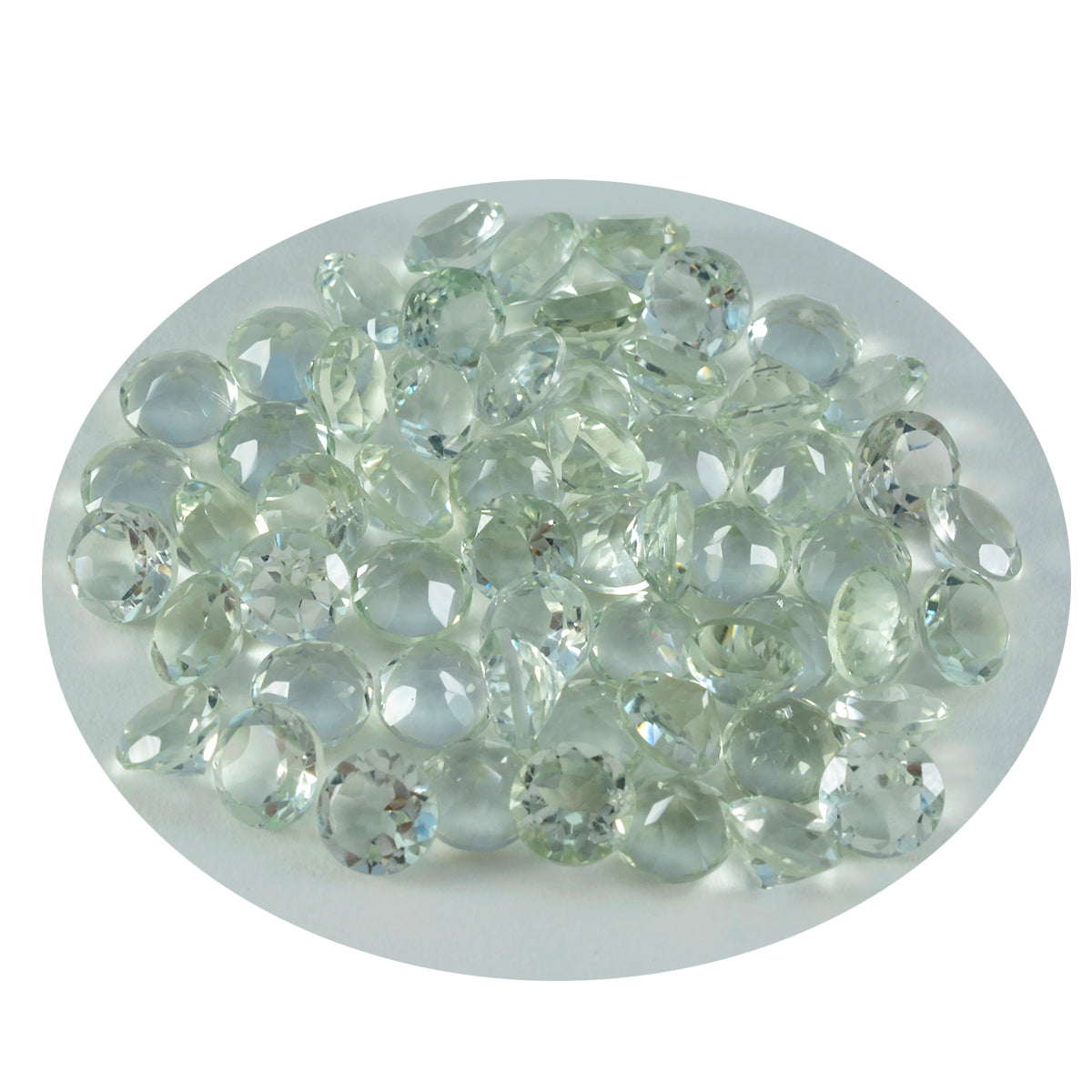 riyogems 1 st grön ametist fasetterad 4x4 mm rund form stilig kvalitet lös pärla