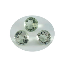 Riyogems, 1 pieza, amatista verde facetada, 9x9 mm, forma redonda, gemas de calidad asombrosas