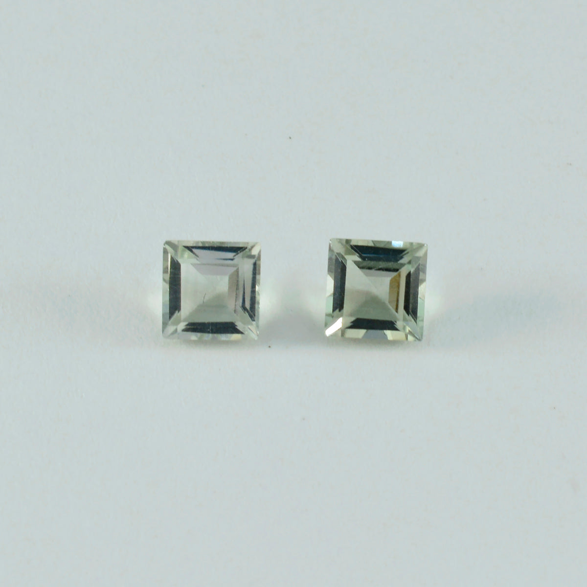 Riyogems 1PC Green Amethyst Faceted 10x10 mm Square Shape A Quality Loose Stone
