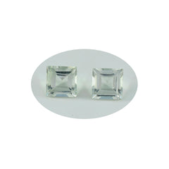 Riyogems 1PC Green Amethyst Faceted 13x13 mm Square Shape A+ Quality Gems