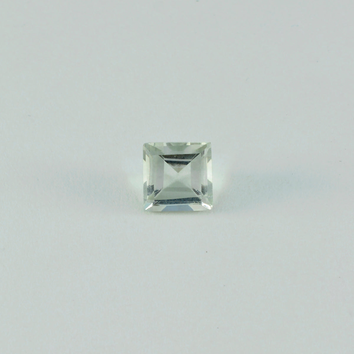 Riyogems 1PC Green Amethyst Faceted 14x14 mm Square Shape A+1 Quality Stone