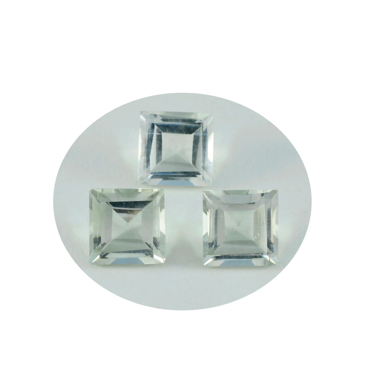 Riyogems 1PC Green Amethyst Faceted 15x15 mm Square Shape A1 Quality Gemstone