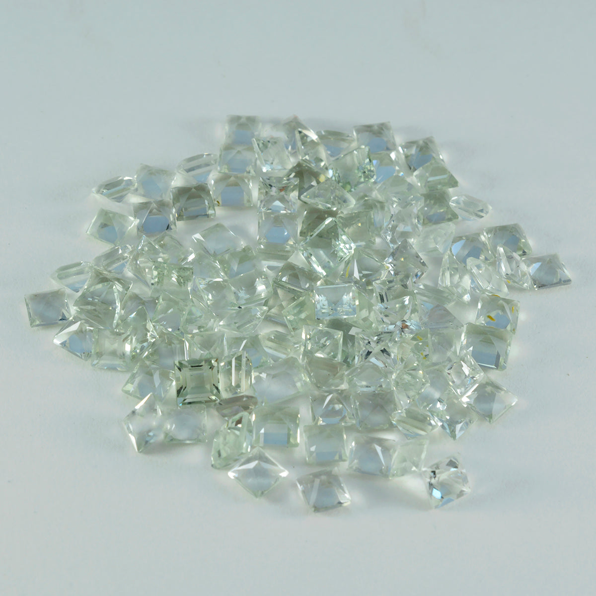 Riyogems 1PC Green Amethyst Faceted 5x5 mm Square Shape superb Quality Gems