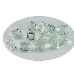 Riyogems 1PC Green Amethyst Faceted 6x6 mm Square Shape awesome Quality Stone