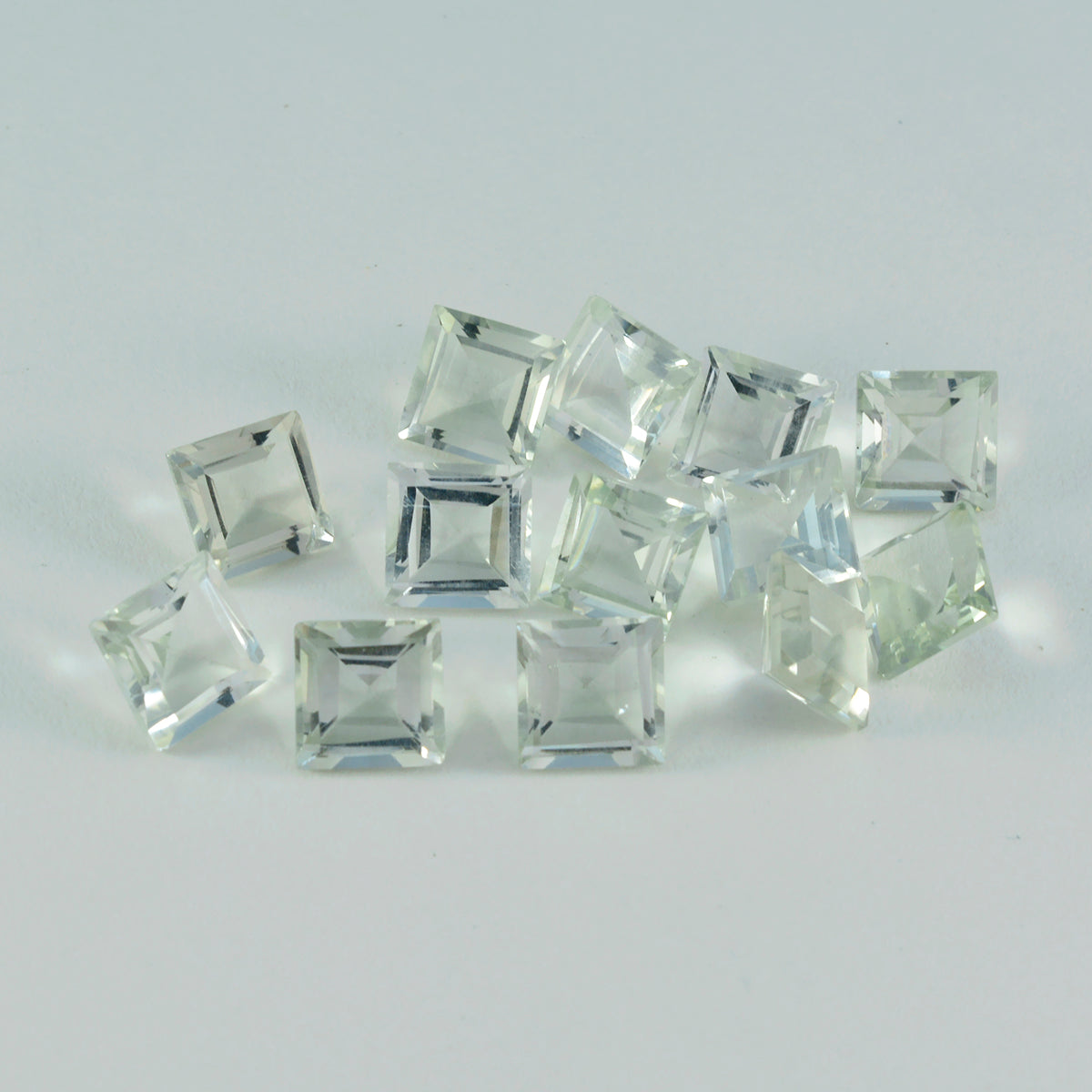 Riyogems 1PC Green Amethyst Faceted 6x6 mm Square Shape awesome Quality Stone