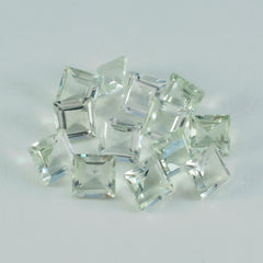 riyogems 1pc グリーン アメジスト ファセット 7x7 mm 正方形の形状の美しさの宝石