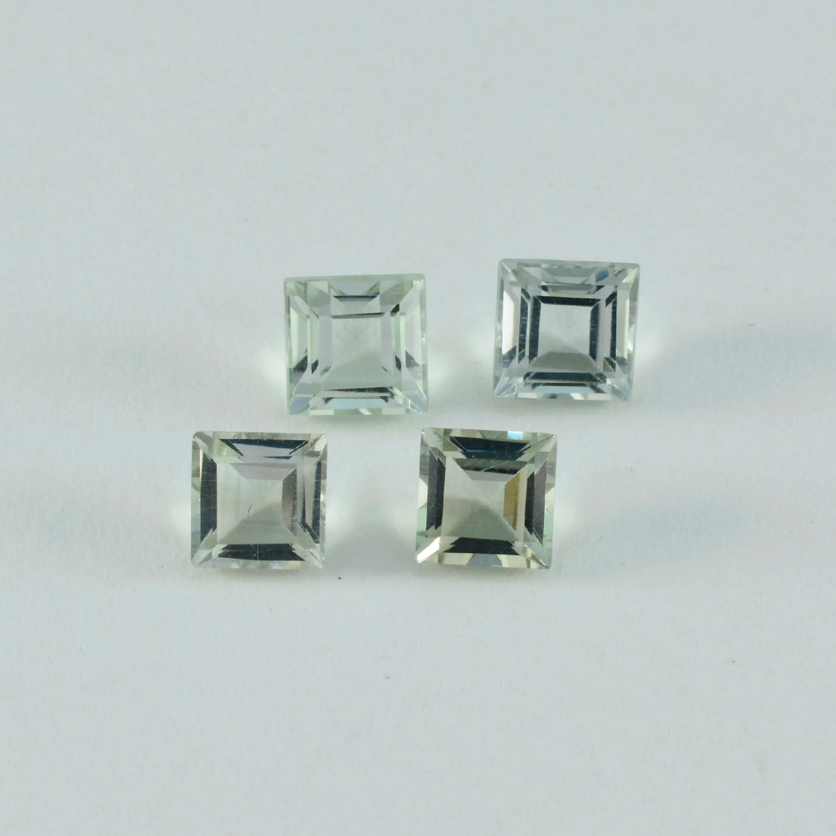 riyogems 1pc グリーン アメジスト ファセット 8x8 mm 正方形の形状、素晴らしい品質のルース宝石