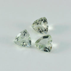 Riyogems 1PC Green Amethyst Faceted 11x11 mm Trillion Shape nice-looking Quality Gemstone