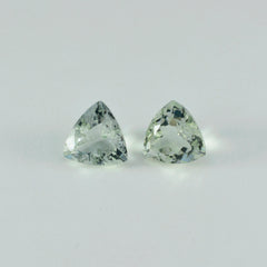 Riyogems 1PC Green Amethyst Faceted 15x15 mm Trillion Shape lovely Quality Loose Gemstone