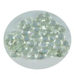 Riyogems 1 pièce d'améthyste verte à facettes 5x5mm en forme de trillion, pierres précieuses en vrac de belle qualité