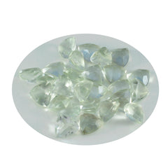 Riyogems 1PC Green Amethyst Faceted 6x6 mm Trillion Shape beautiful Quality Loose Stone