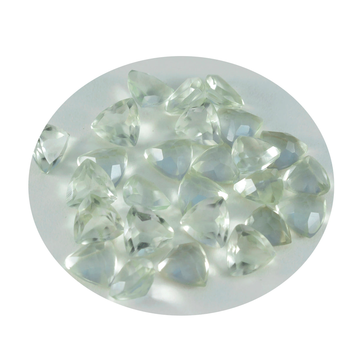 riyogems 1pc グリーン アメジスト ファセット 7x7 mm 兆の形の魅力的な品質のルース宝石