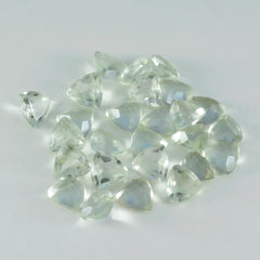 Riyogems 1PC Green Amethyst Faceted 7x7 mm Trillion Shape attractive Quality Loose Gemstone