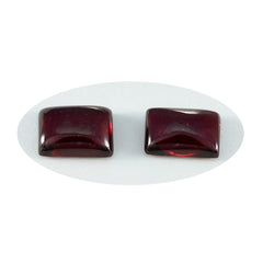 Riyogems 1 Stück roter Granat-Cabochon, 9 x 11 mm, achteckige Form, hervorragende Qualität, loser Stein