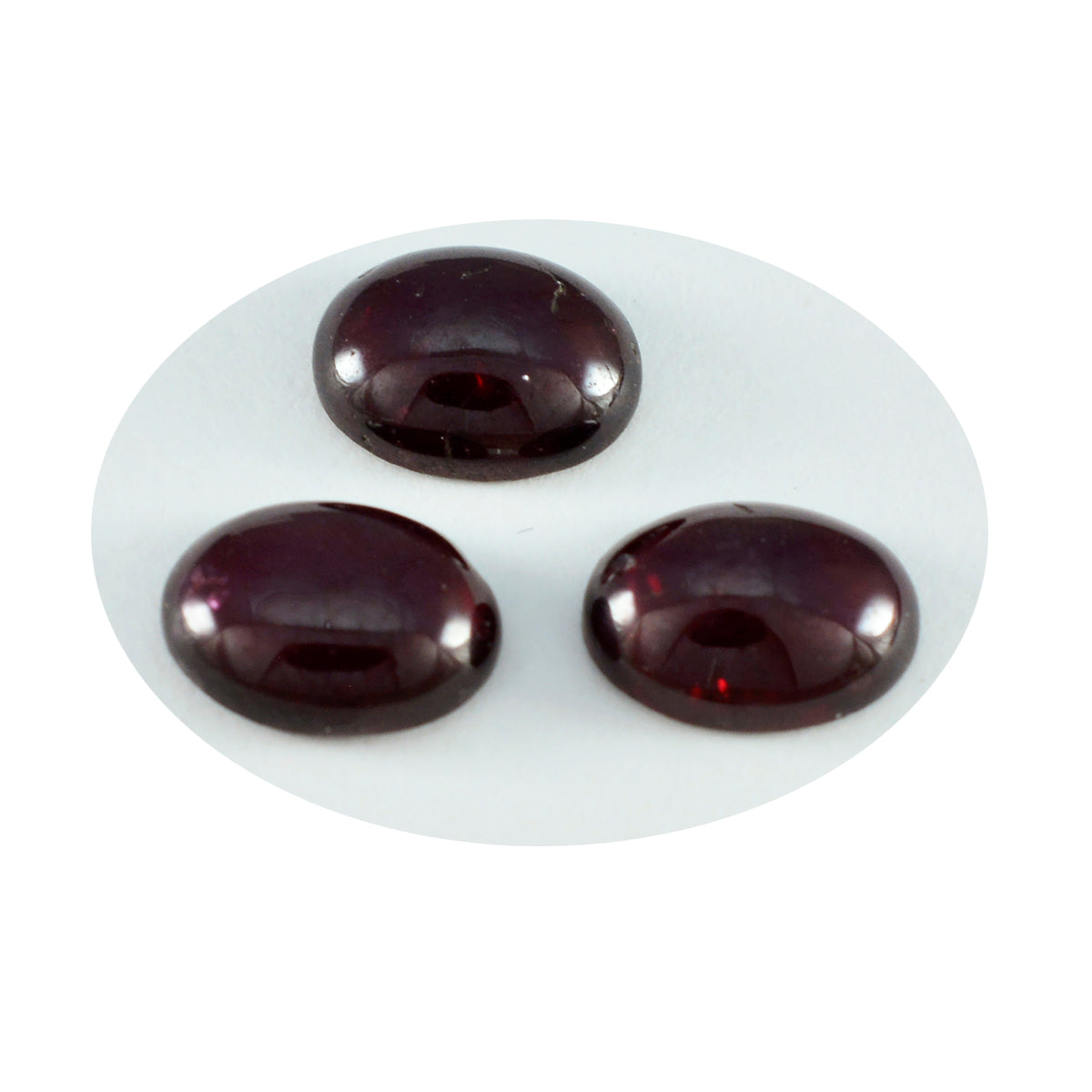 Riyogems 1 Stück roter Granat-Cabochon, 10 x 12 mm, ovale Form, hübscher Qualitätsstein