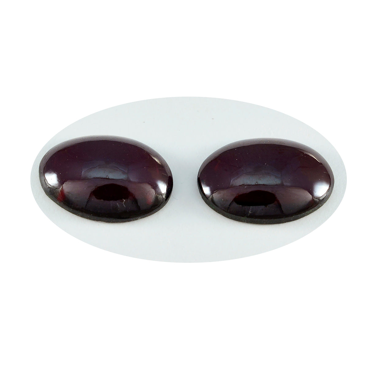 Riyogems 1 Stück roter Granat-Cabochon, 12 x 16 mm, ovale Form, schöner, hochwertiger, loser Edelstein
