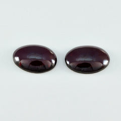 Riyogems 1 Stück roter Granat-Cabochon, 12 x 16 mm, ovale Form, schöner, hochwertiger, loser Edelstein