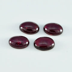 Riyogems 1 Stück roter Granat-Cabochon, 8 x 10 mm, ovale Form, schön aussehender Qualitäts-Edelstein
