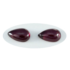 riyogems 1pc cabochon di granato rosso 8x12 mm a forma di pera pietra di qualità dolce