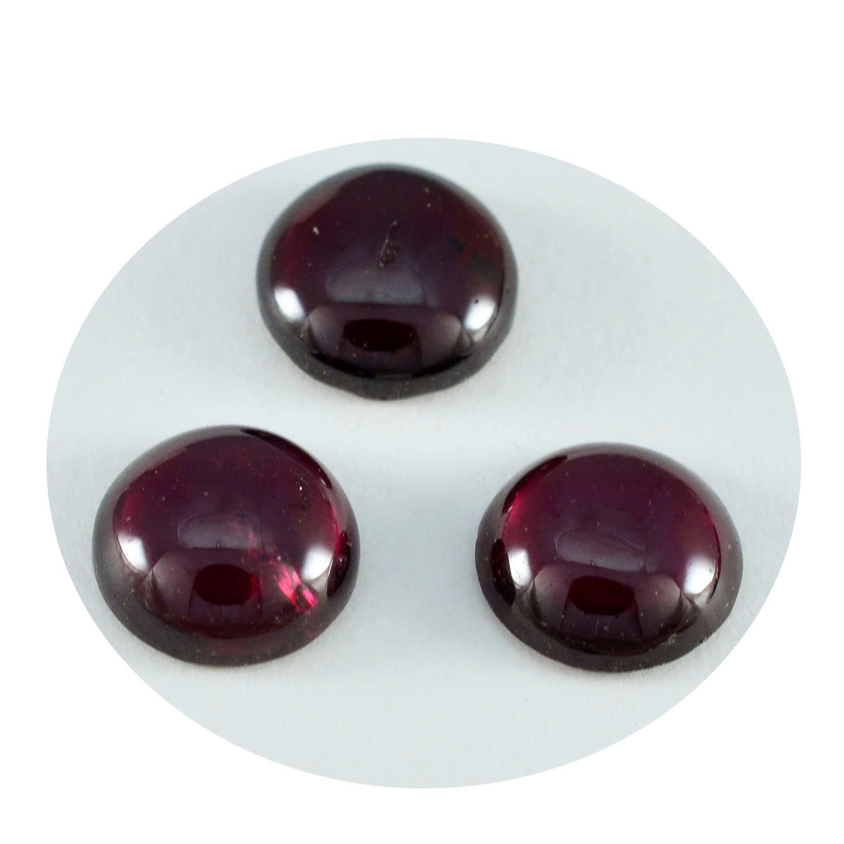 Riyogems 1 Stück roter Granat-Cabochon, 14 x 14 mm, runde Form, attraktive Qualitätsedelsteine