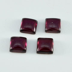 Riyogems 1 pc cabochon grenat rouge 10x10 mm forme carrée belles pierres précieuses de qualité