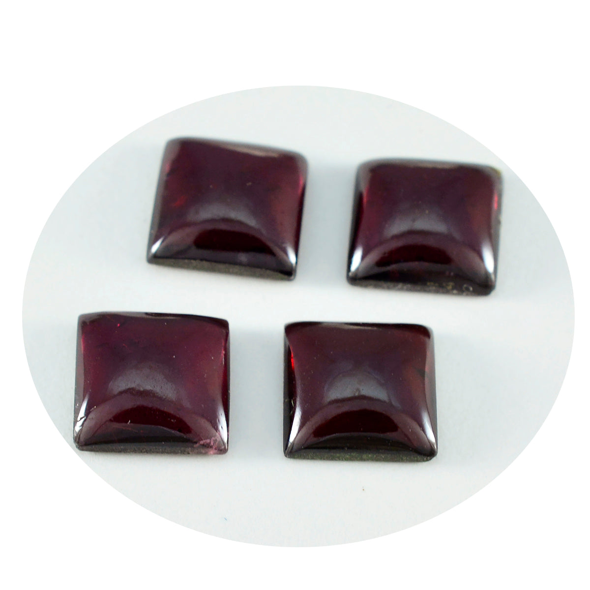 Riyogems 1 Stück roter Granat-Cabochon, 12 x 12 mm, quadratische Form, hochwertiger Edelstein