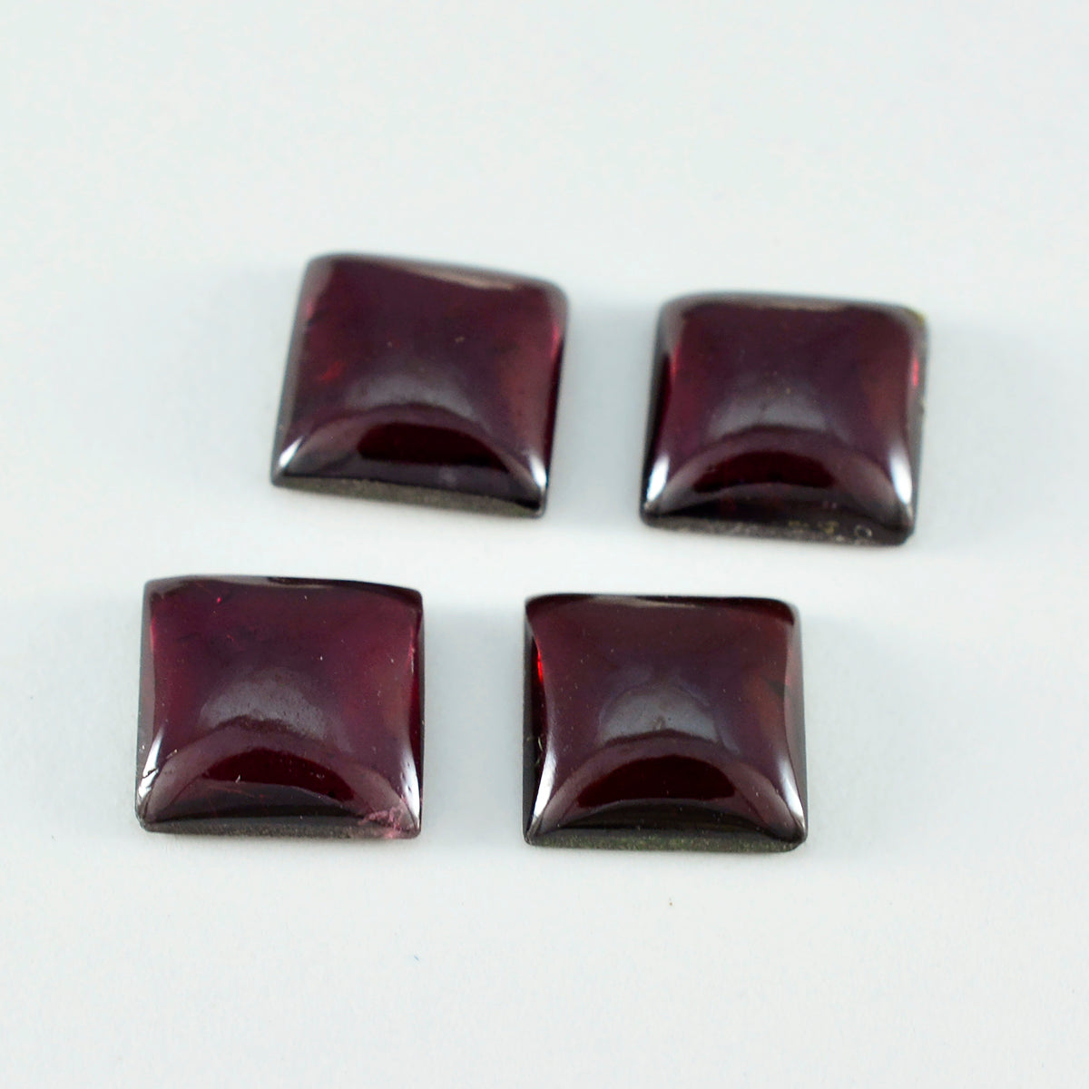 Riyogems 1 Stück roter Granat-Cabochon, 12 x 12 mm, quadratische Form, hochwertiger Edelstein