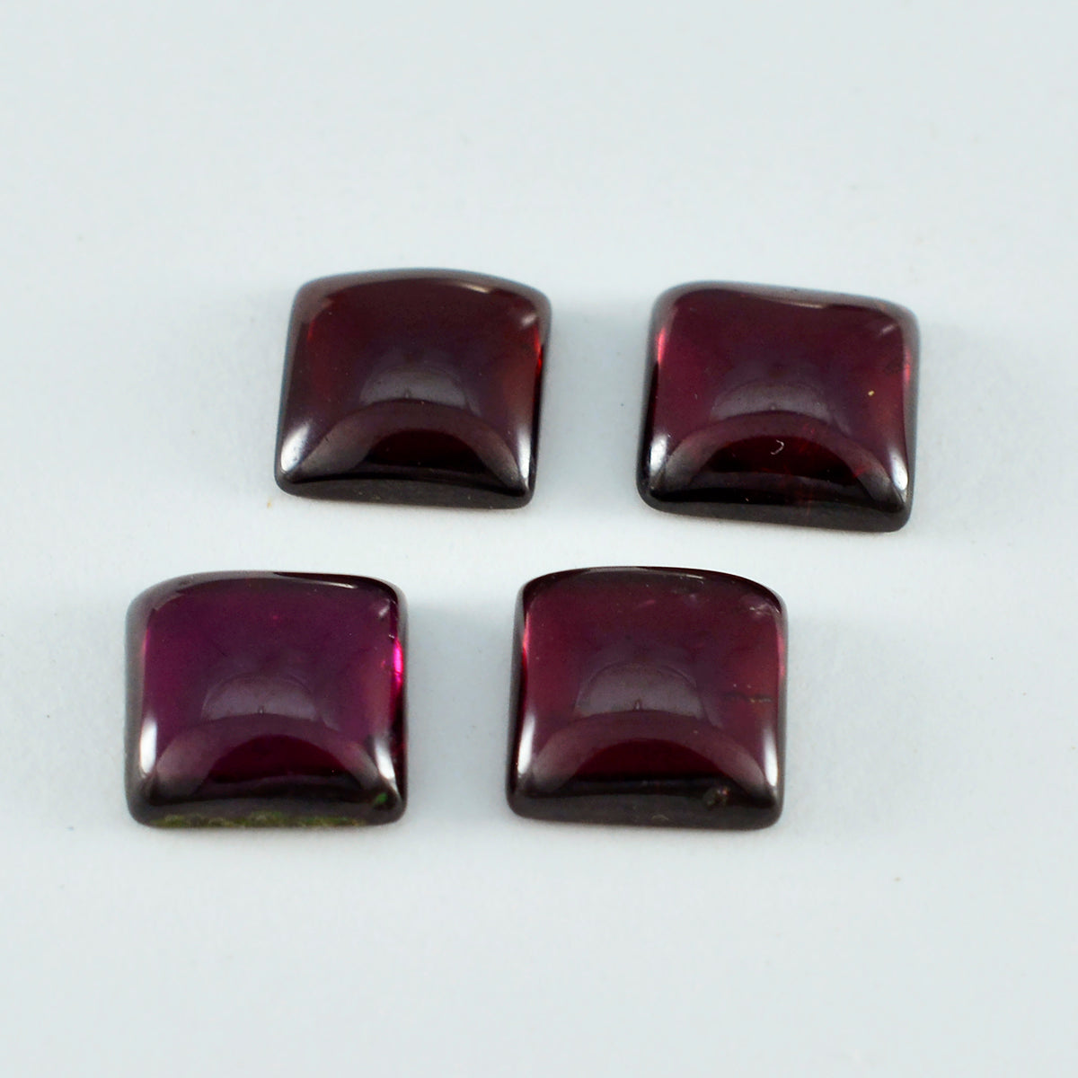 Riyogems 1 Stück roter Granat-Cabochon, 14 x 14 mm, quadratische Form, verblüffende Qualität, lose Edelsteine