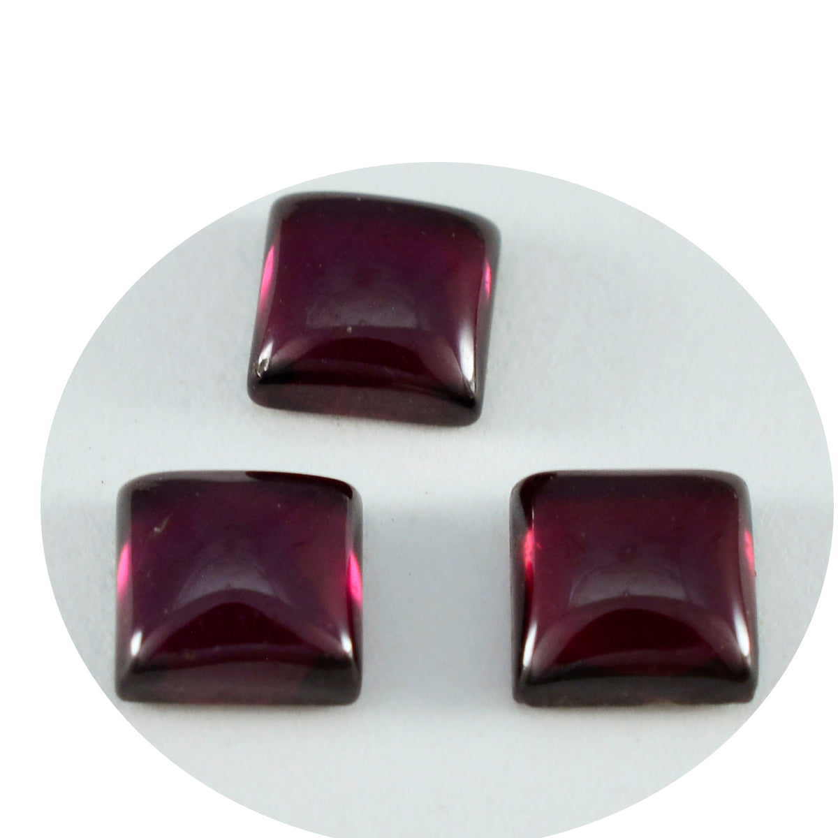 Riyogems 1 Stück roter Granat-Cabochon, 15 x 15 mm, quadratische Form, wunderbarer, hochwertiger loser Stein