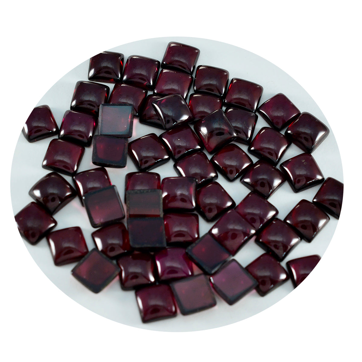 Riyogems 1 Stück roter Granat-Cabochon, 6 x 6 mm, quadratische Form, schön aussehende, hochwertige lose Edelsteine