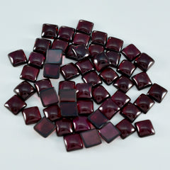 Riyogems 1 Stück roter Granat-Cabochon, 6 x 6 mm, quadratische Form, schön aussehende, hochwertige lose Edelsteine