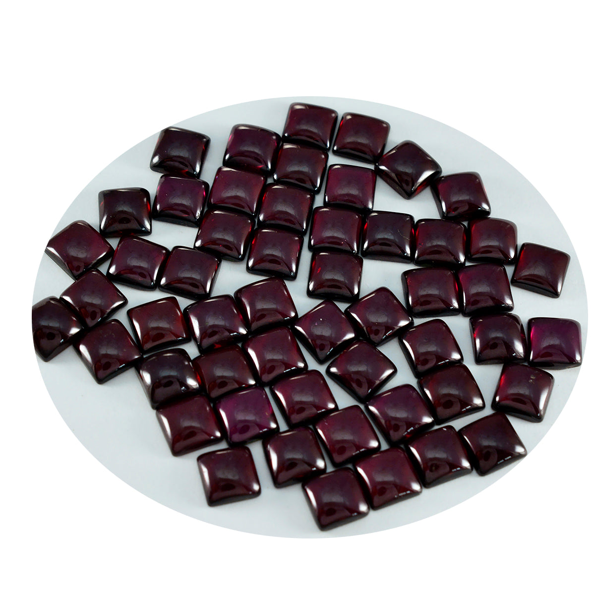 Riyogems 1PC Red Garnet Cabochon 7x7 mm Square Shape excellent Quality Loose Stone