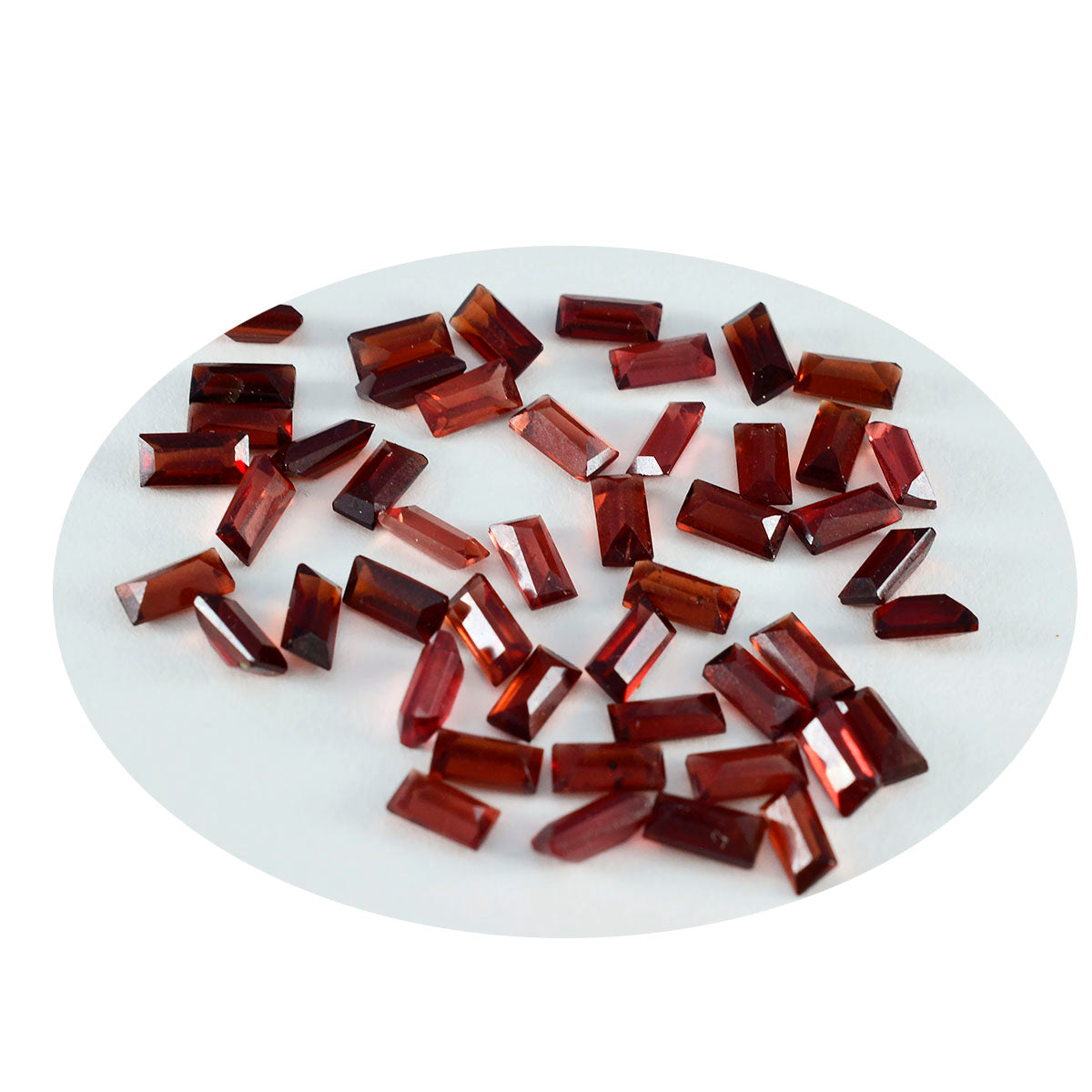 Riyogems 1PC Real Red Garnet Faceted 2x4 mm  Baguette Shape awesome Quality Gemstone