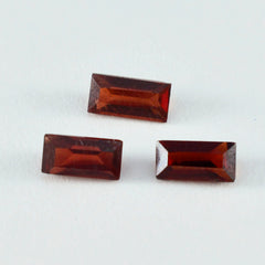 Riyogems 1 pieza de granate rojo Natural facetado 8x16mm forma de Baguette gema de calidad AA