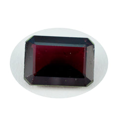 Riyogems 1 Stück echter roter Granat, facettiert, 12 x 16 mm, achteckige Form, gut aussehender Qualitäts-Edelstein