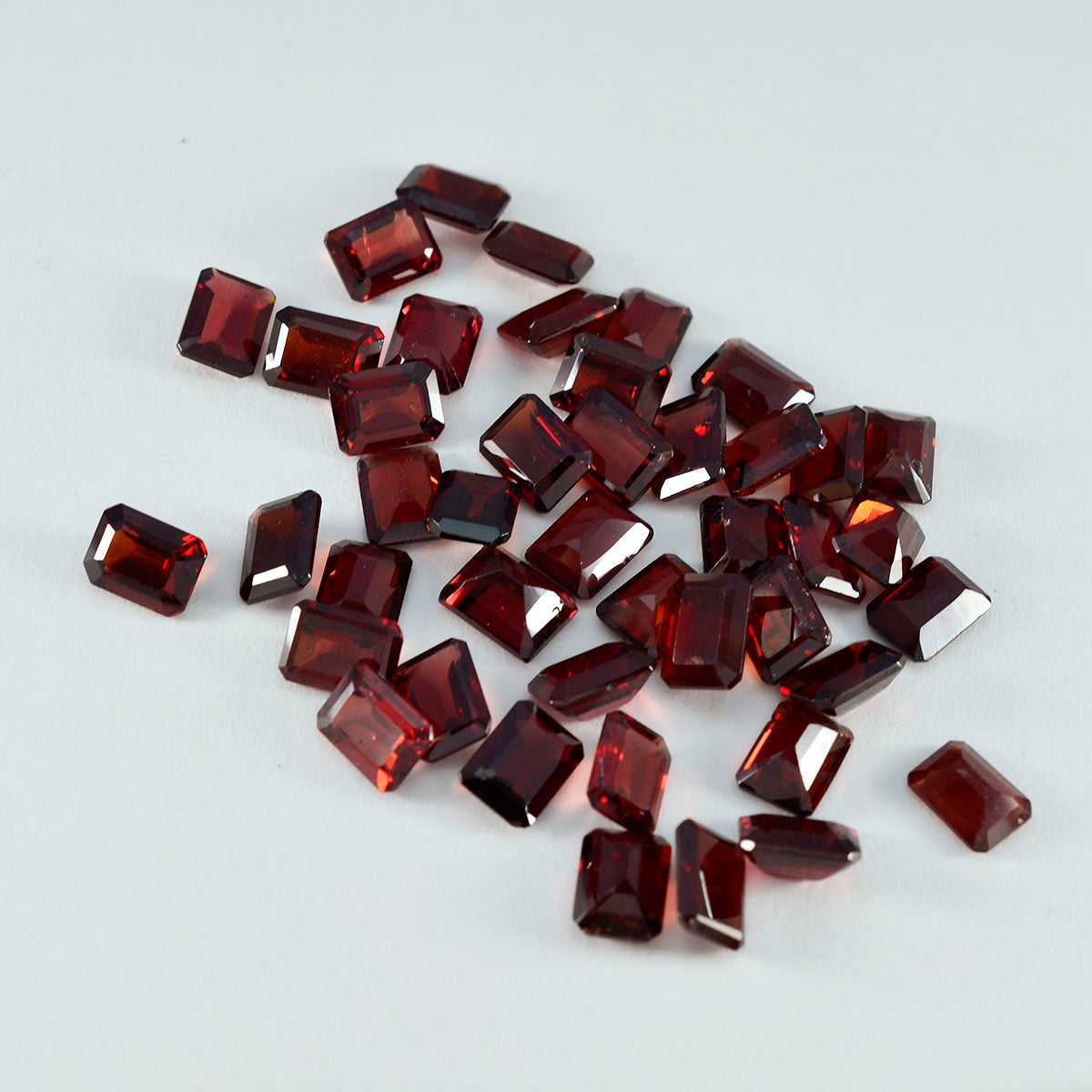 Riyogems 1PC Genuine Red Garnet Faceted 3x5 mm Octagon Shape A+ Quality Stone