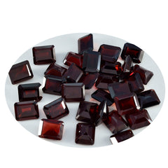 Riyogems 1PC Natural Red Garnet Faceted 4x6 mm Octagon Shape A+1 Quality Gemstone