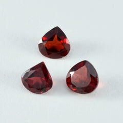Riyogems 1PC Natural Red Garnet Faceted 10x10 mm Heart Shape great Quality Stone