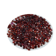 Riyogems 1 Stück natürlicher roter Granat, facettiert, 4 x 4 mm, Herzform, schön aussehender, hochwertiger loser Edelstein
