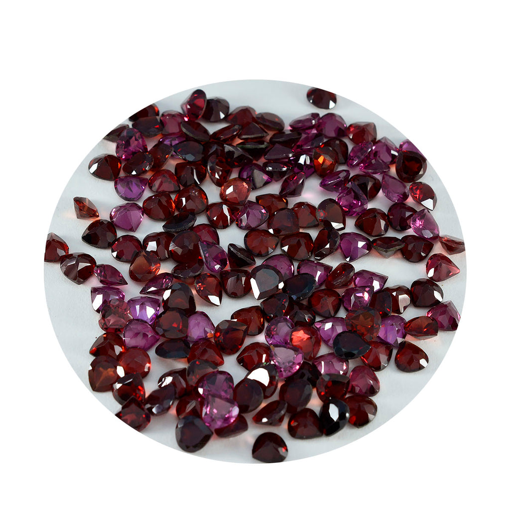 Riyogems 1PC Real Red Garnet Faceted 5x5 mm Heart Shape excellent Quality Loose Gems
