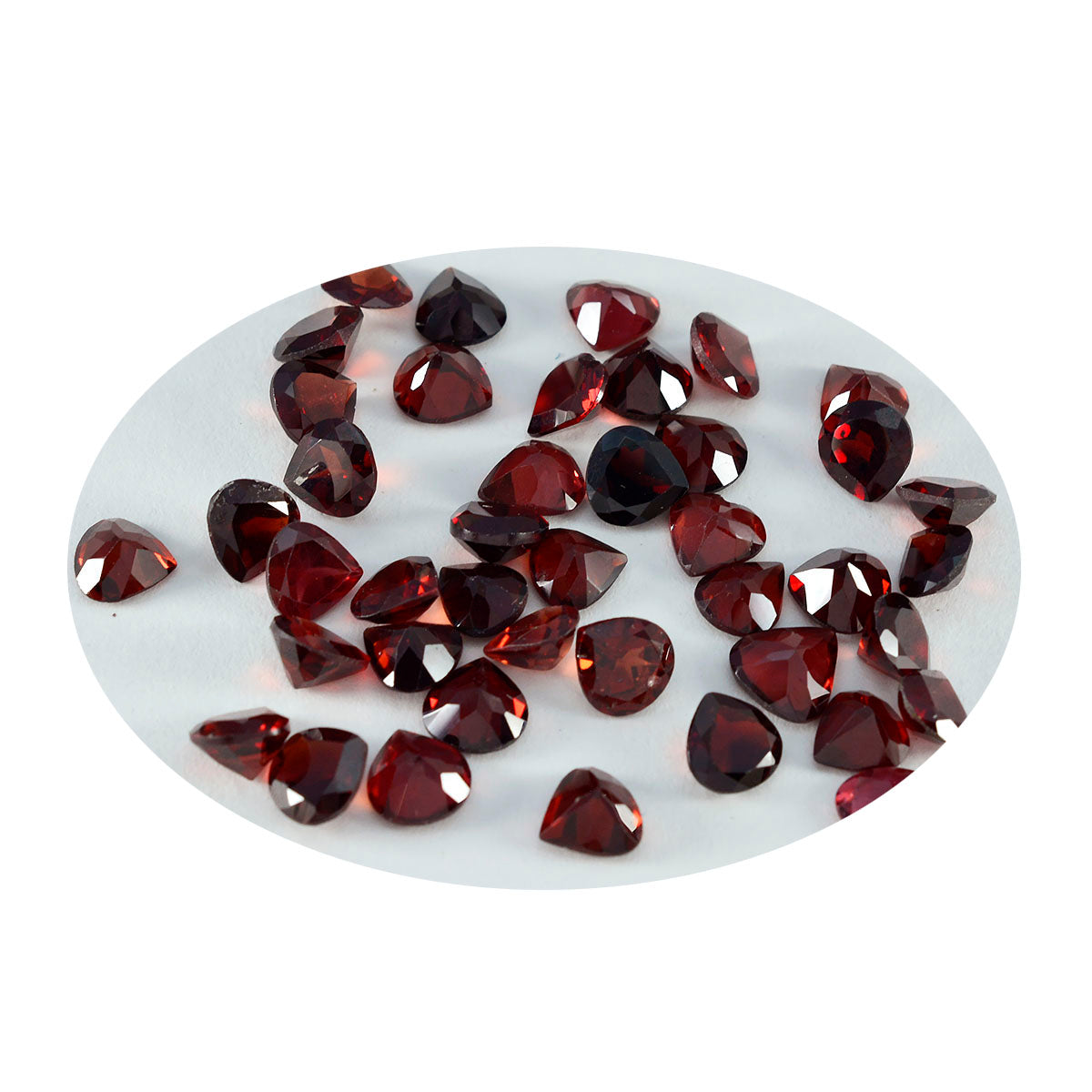 Riyogems 1 pieza de granate rojo natural facetado de 7x7 mm en forma de corazón, piedra preciosa suelta de calidad asombrosa