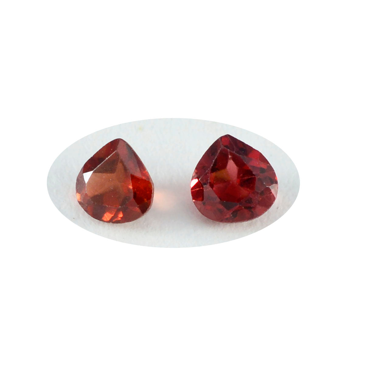 Riyogems 1 Stück natürlicher roter Granat, facettiert, 7 x 7 mm, Herzform, erstaunlich hochwertiger loser Edelstein