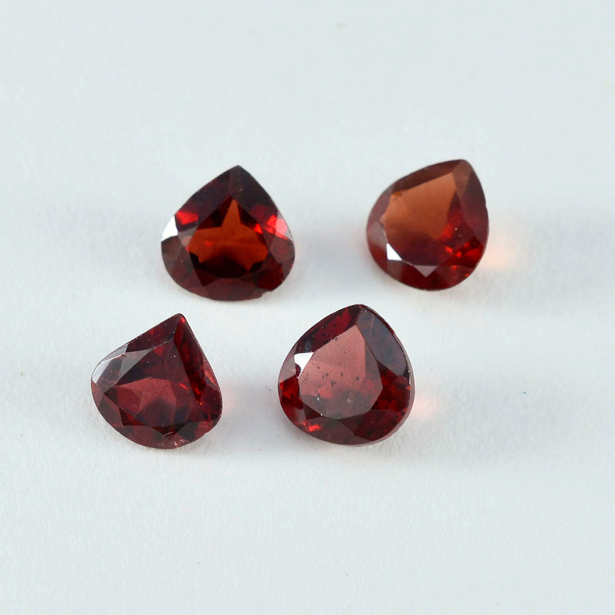 Riyogems 1 pieza granate rojo Natural facetado 10x10mm forma de corazón piedra de gran calidad