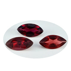 Riyogems, 1 pieza, granate rojo auténtico facetado, 10x20mm, forma Marquesa, gemas sueltas de calidad AA