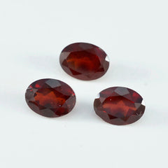 Riyogems 1PC echte rode granaat gefacetteerd 10x12 mm ovale vorm mooie kwaliteit losse steen