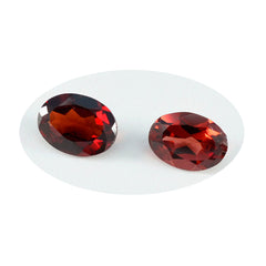 Riyogems 1 Stück natürlicher roter Granat, facettiert, 10 x 14 mm, ovale Form, hübscher, hochwertiger, loser Edelstein