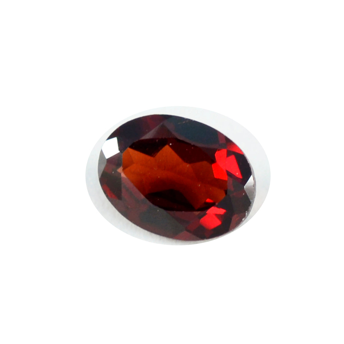 Riyogems 1 Stück echter roter Granat, facettiert, 12 x 16 mm, ovale Form, gut aussehender Qualitäts-Edelstein