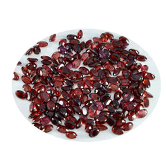 Riyogems 1 pieza de gemas de calidad A1 con forma ovalada de 5x7mm facetadas de granate rojo Natural