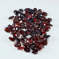 Riyogems 1PC Real Red Garnet Faceted 6X8 mm Oval Shape Good Quality Stone