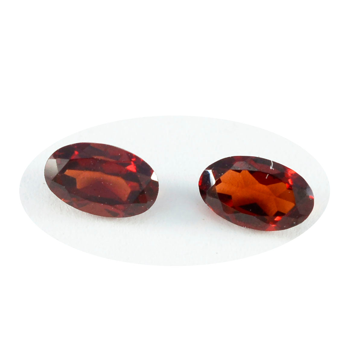 Riyogems 1PC Genuine Red Garnet Faceted 7x9 mm Oval Shape Nice Quality Gemstone